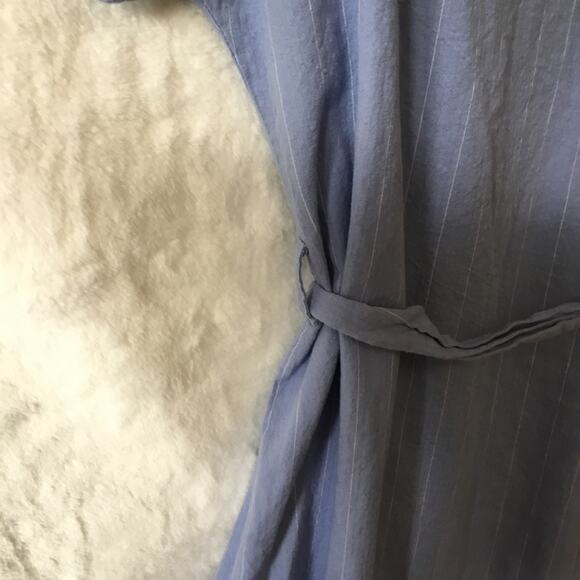 MNG Blue with White Striped Button Dress - Picture 13 of 14